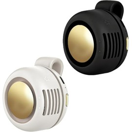 Ventilador portátil con clip, mini ventilador giratorio recargable por USB de 360°, mini ventiladores silenciosos sin aspas de 3 velocidades (negro y blanco)