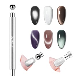 Over Lu | Imán para Uñas Ojo de Gato de Alta Potencia – Herramienta Magnética Cilíndrica Multi-Efecto para Esmalte en Gel, Kit de Diseño Nail Art Prof