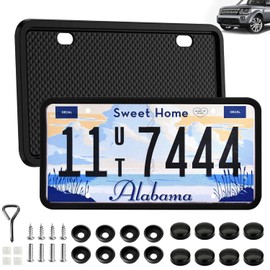 VEKENSEE Marco de Matrícula, 2 Pack Porta Placas de Silicona, Universal Soportes para MatríCula con Accesorios de Montaje para Auto, Antióxido, Antivibración
