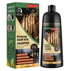 XYZCREATIVE Dark Brown Hair Dye Shampoo 3 in 1 for Women & Men 100% Gray Hair Coverage - Herbal Ingredients Natural Plant Hair Color - Hair Dye in Minutes 500ML