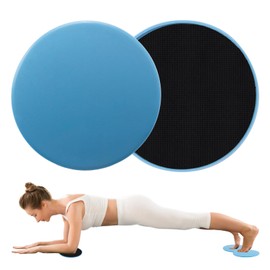2Pack Gliding Discs, Dual Sided Core Sliders Core Sliding Discs Exercise Slider Ultimate Core Trainer Gym Home Abdominal Total Body Workout Gliders Gym Use on Carpet Hard Floor for Women Men (Blue)