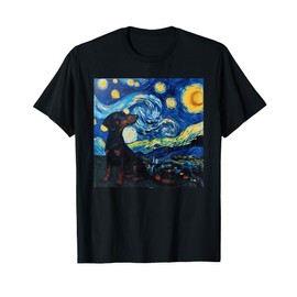Dachshund Dog Van Gogh Starry Night T-Shirt