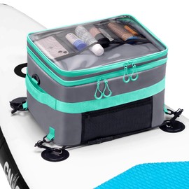 Super Capacity Paddle Board Cooler, 25L Waterproof Stand Up Paddleboard Cooler Bag Fits 40 Cans, Kayak Coolers with Transparent PVC Top Layer, Sup Accessories with Adjustable Strap for Paddleboarding