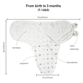 Soarwg Kids Swaddling Sack Baby 0-3 Months Swaddles Blanket Baby Sleeping Bag Swaddling Cloth Newborn Wrap Infants Sleeping Bag, 100% Organic Cotton for Toddlers, Unisex, Girls and Boys 3 Pack (Grey)