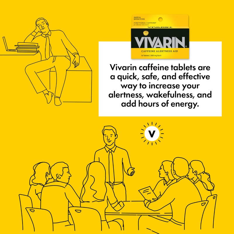 Vivarin, Caffeine Pills, 200mg Caffeine per Dose, Safely and Effectively