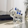 Crystal Elephant Figurines Mother Son Glass Elephants with Trunk Up