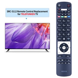 New RC5118 30090680 Fernbedienung Ersatz für Hitachi Akai Telefunken TEAC TV Fernbedienung LE40A318FHD LE65A518UHD 32HBC01, Universal Fernseher-Fernbedienung