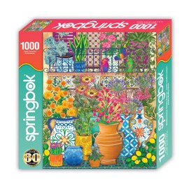 Springbok Mediterranean Garden Retreat 1000 Piece Jigsaw Puzzle for Adults- Escape Into a Mediterranean Retreat