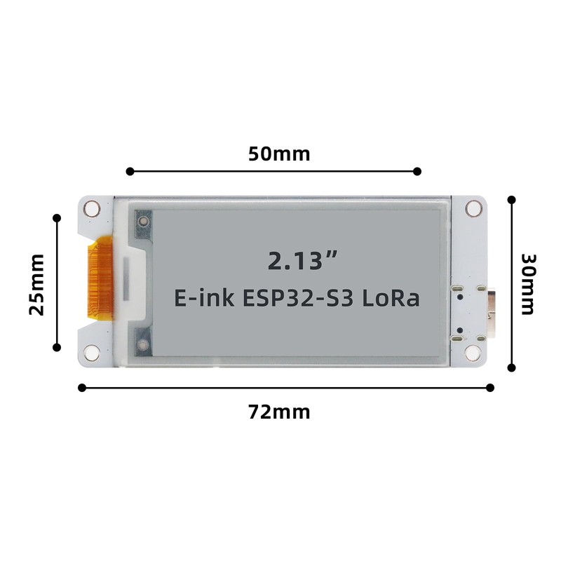 2.13 Inch LoRa E-Ink Display Module, ESP32-S3 USB C with