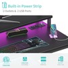 Lufeiya Small Desk with Power Outlets and LED Lights, 32