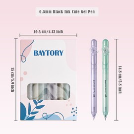 BAYTORY 8Pcs Rotatable Black Gel Pens, 0.5mm Fine Point Pen, Quick Dry Aesthetic Pens, Smooth Writing for Journaling, Office School Home Work (Pinwheel)