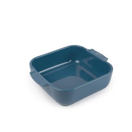 PEUGEOT - Square ceramic baking dish - 21 cm (including handles) x 17.5 cm x 6 cm - Capacity: 1.1 L - 10 year guarantee - French know-how - Light blue