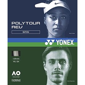 Yonex PTGR130 Tennis Solid Tennis String Poly Tour Lev, 130 Gat, High Rotation Spin, White (011)