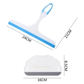 1 x Window Squeegee with 1 x Creative Cloud Wiper, Mini Glass Wiper, Shower Screen Wiper, Plastic Cleaning Squeegee, Glass Cleaning Rubber Blade, Suitable for Mirrors, Glass Windows