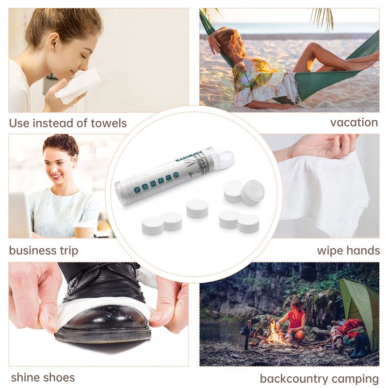 Compressed Wipes, Towels, or Compact Toilet Paper Tablets,for Travel, Home,