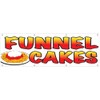 4LessCo 2x6 Feet FUNNEL CAKES Banner Fabric Polyester Sign With