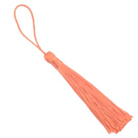 KONMAY 20pcs 3.5'' Small Silky Soft Craft Mini Bookmark Tassels with Loops for Jewelry Making, Gift Wrapping, Zipper Pull, Home Decor(Orange)