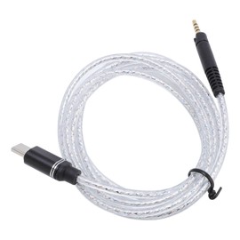 Jectse Type C to 2.5mm Silver Plated Headphone Replacement Cord for M30X M40X M50X, Clear Sound Quality for HD598 599 HD558, PVC Material, Portable Length, Ideal for Diverse Usage