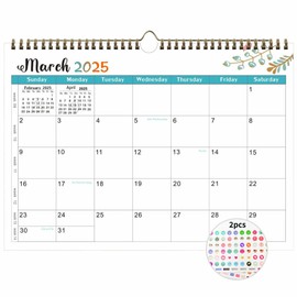 ORANZI Wall Calendar 2025-2026, 18 Monthly Calendar From January 2025 to June 2026, 11.81“ x 8.66” Calendar Planner with Writing Blocks, Desk Calendar or Hanging Monthly Calendar with 2Pcs Sticker