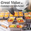 Spare Essentials (55 Pack Aluminum Loaf Pans with Lids 1.5