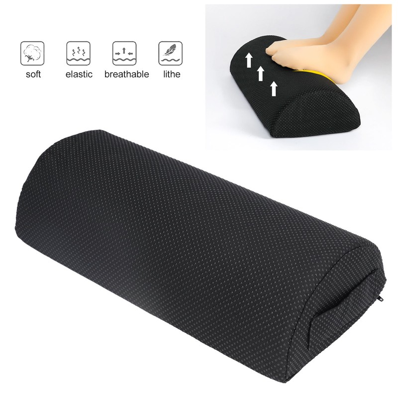 Under Desk Footrest Black Comfortable Relaxing Semi Circular Detachable Zipper