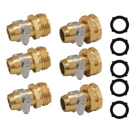 Garden Hose Repair Connector with Clamps, Fit for 3/4" or 5/8" ，Male and Female Garden Hose Fittings 3 sets