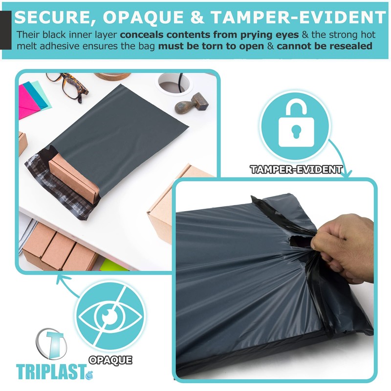 Triplast 4 x 6-Inch Plastic Mailing Postal Bag - Grey