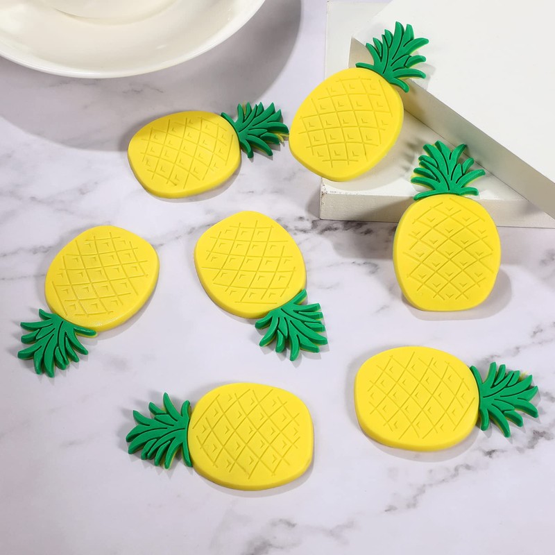 Warmhm 10pcs 3D Pineapple Fridge Magnets Whiteboard Sticker Fruit Refrigerator
