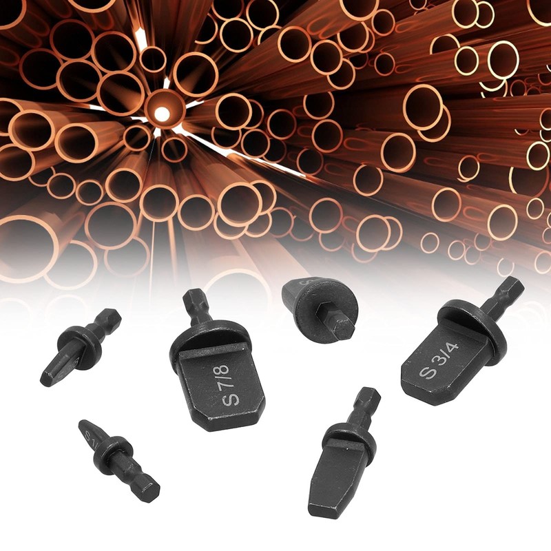 HVAC Tools, Swaging Tool Drill Bit Set, 6Pcs Hex Triangular