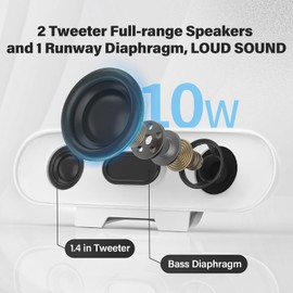 LXTNFU Computer Speakers for Desktop Monitor,Single Speakers for Desktop PC,Laptop Speaker with Loud Sound,Volume Control Easily Clamps to Monitors(USB-C to USB Adapter Included) (White)