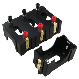 ZZLZX D-Cell Battery Holder 4PCS 72x40x50 mm / 2.83x1.57x1.96 Inches Series or Parallel Physical Science Plastic D Size Battery Case Physics D Battery Holder, Black