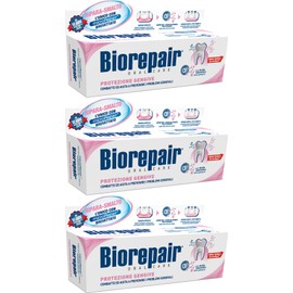 Biorepair: Protezione Gengive (Gum Protection) Toothpaste with MicroRepair, New Formula - 2.5 Fluid Ounce (75 ml) Tubes (Pack of 3)