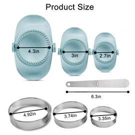 7Pcs Dumpling Maker Mold Kit, 3 Size Empanada Press Mold with Dough Cutter and Filling Spoon, Kitchen Gadget Fast to Make Pierogi, Ravioli, Calzone, Turnover Pastelitos (Blue)
