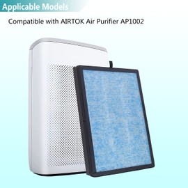 Lhari 2-Pack AP1002 Replacement Filter AP1002-RF, Compatible with AIRTOK AP1002 Air Purifier and Airthereal Pure Morning APH230C Air Purifier, H13 True HEPA