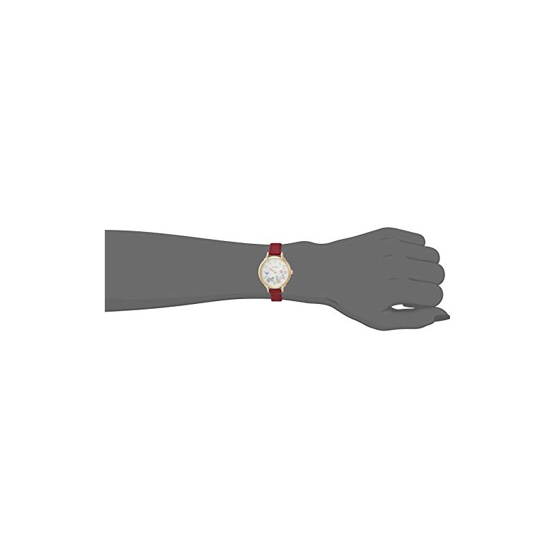 Fieldwork GY006 Women's Analog Wristwatch, Syrup, Leather Strap, red, Watch