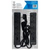 Jackson 4 Way Powerboard 2-Pieces, 90 cm Cable Length, Black