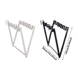 AIMALL 2 PCS Adjustable Wall-Mounted Garbage Bag Holder, Space-Saving Kitchen Trash Bag Hanger, Black and White, Durable Iron Frame, Easy to Install, Ideal for Home and Office Use