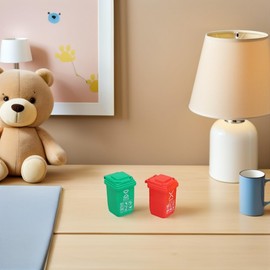 DOITOOL Mini Traffic Signs Set, 25PCS Plastic Street Signs Playset Mini Traffic Cones Yellow Warning Sign Toy Garbage Cans Safety Education Toy for Dollhouse Scene