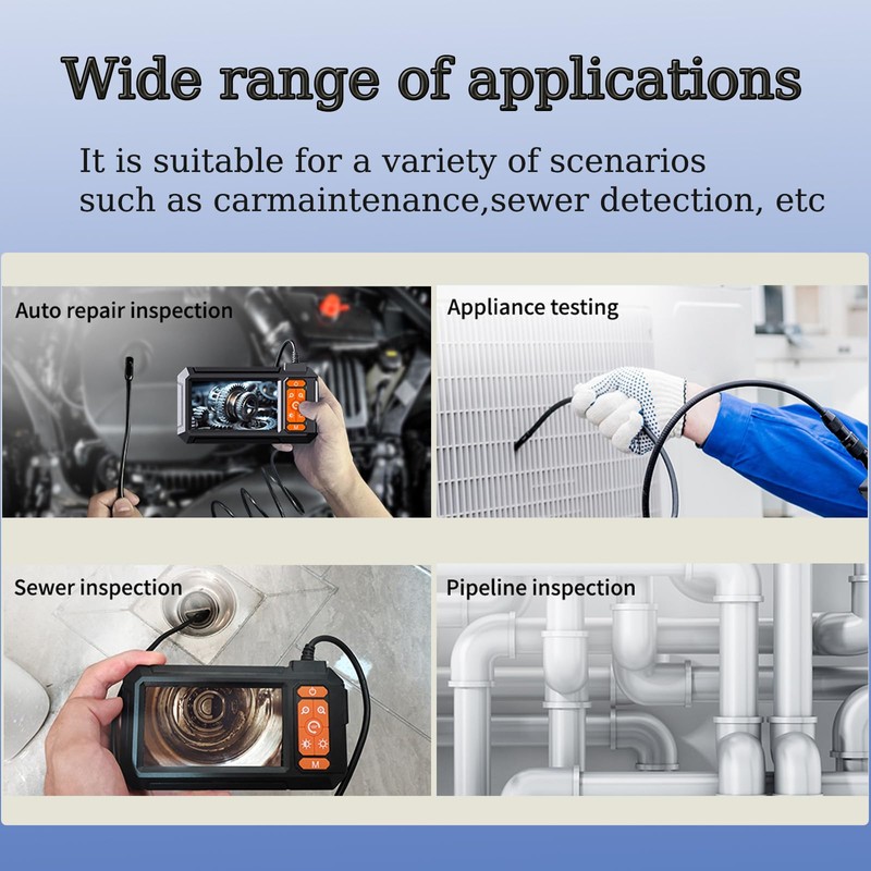 Endoscope Camera with Light, Borescope Camera with 4.3 IPS Screen,