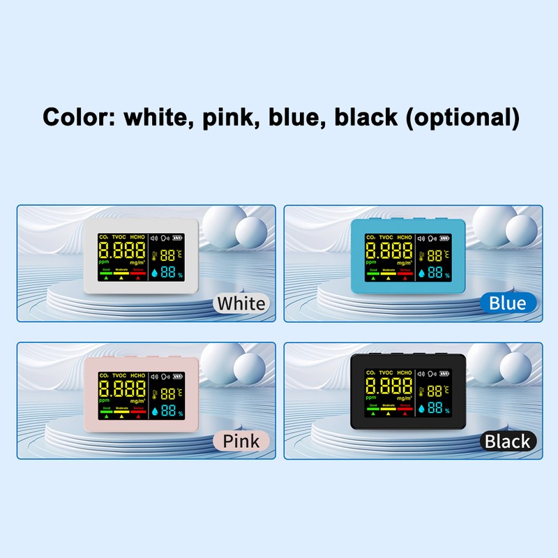 Electrochemical Formaldehyde Sensor Air Quality Detector HCHO TVOC CO2 Tester