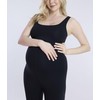 Motherhood Maternity Women's Active Bodysuit Unitard Pregnancy Jumpsuit, Black, Medium