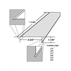 12" Lens Diffuser Under Cabinet Replacement Cover 2-3/4" x 1-1/8" x 12" Angled Edge