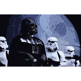Darth Vader and Stormtroopers Pop Art Illustration #1 - Science Fiction Home Decor Poster Print (11x17 inches)