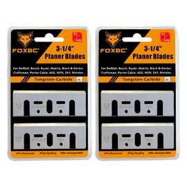 FOXBC 3-1/4 Inch Tungsten‑Carbide Planer Blades Replacement for Makita, DeWalt, Bosch, Ryobi and Most Hand-Held Planer - 2 Sets