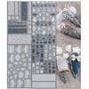 LANODO 4 Pcs Nail Stickers 5D Flower Black and White