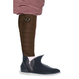 HEMAD Medieval Calf Wrap Set with Fibeln Made From Wool Felt Blue Red Beige Black Brown Grey Ochre Orange - brown