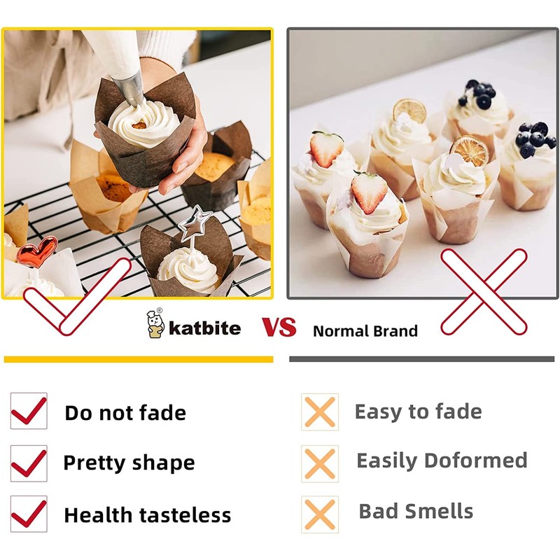Katbite Muffin Cases 200 PCS, Standard Muffin Liners, Heavy Duty