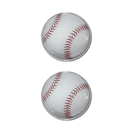 Elektroplate 2 Mini Baseball OEM Chrome Emblems for Motorcycles, Watercrafts, and Decorations | Universal Fit at 1.6" x 1.6" | Weatherproof | 2-Pack