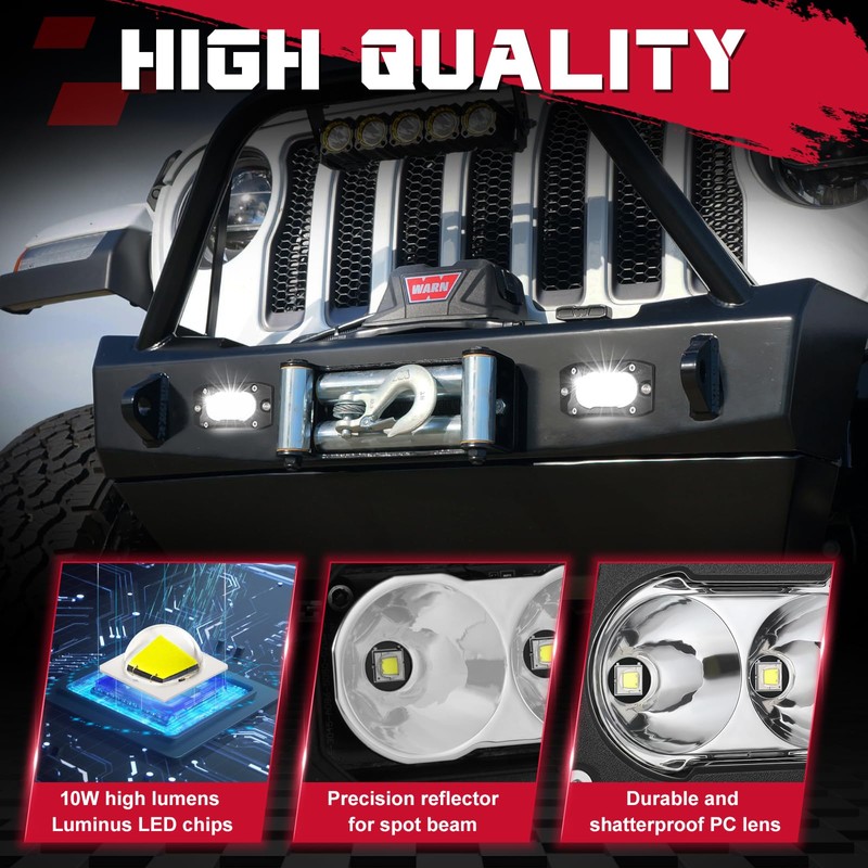 Flush Mount LED Pods 40W Spot CREE LED Bumper Backup