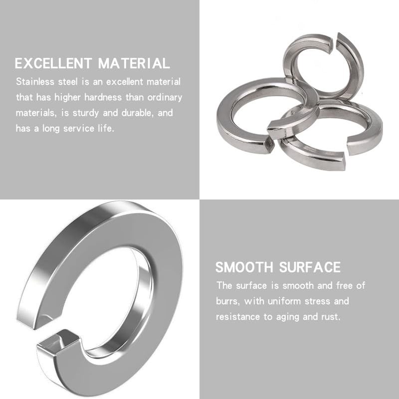 Spring Washers, 100 Pcs M3 Stainless Steel Lock Split Ring